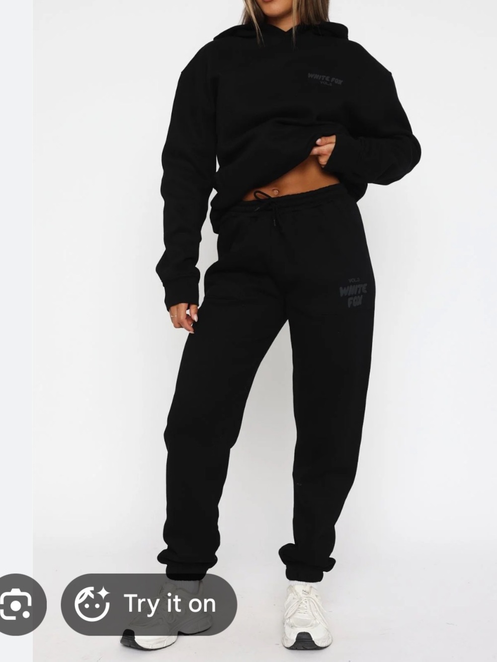 🖤 White 🖤 Fox 🦊 Boutique Off Stage Onxy Vol.3 Sweatpants Black on Black Joggers - Picture 3 of 10